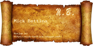 Mick Bettina névjegykártya